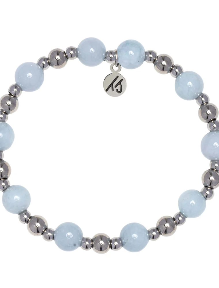 TJAZELLE Day By Day Bracelet in Blue Aquamarine & Silver