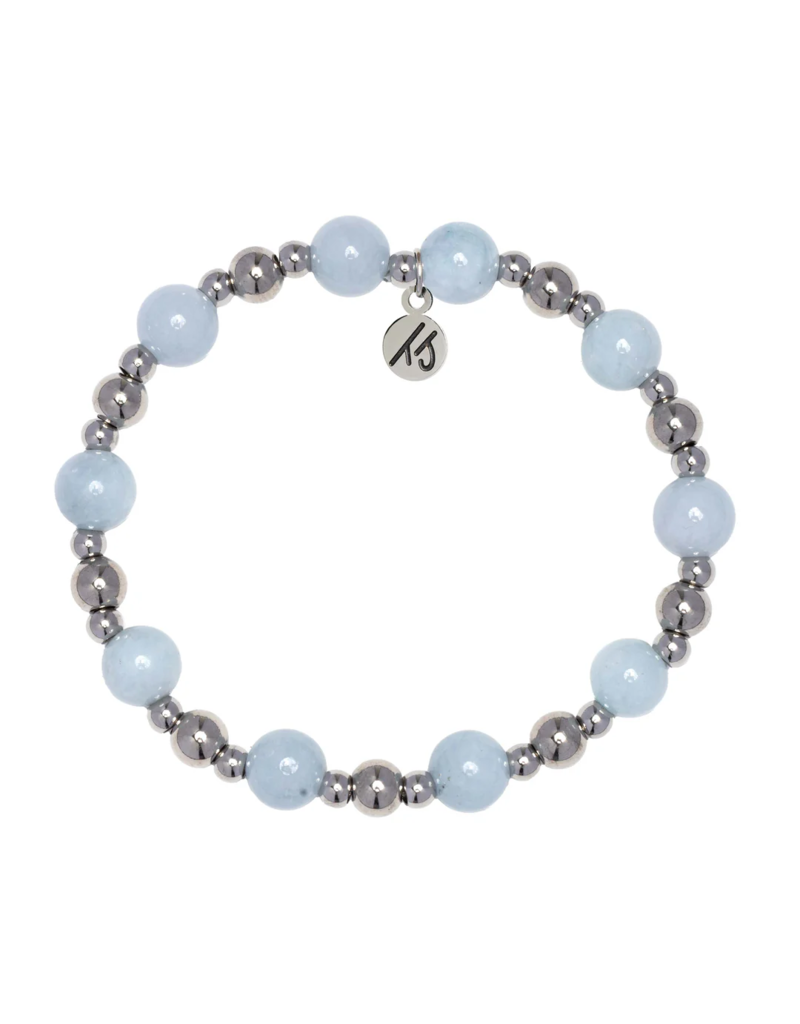 TJAZELLE Day By Day Bracelet in Blue Aquamarine & Silver