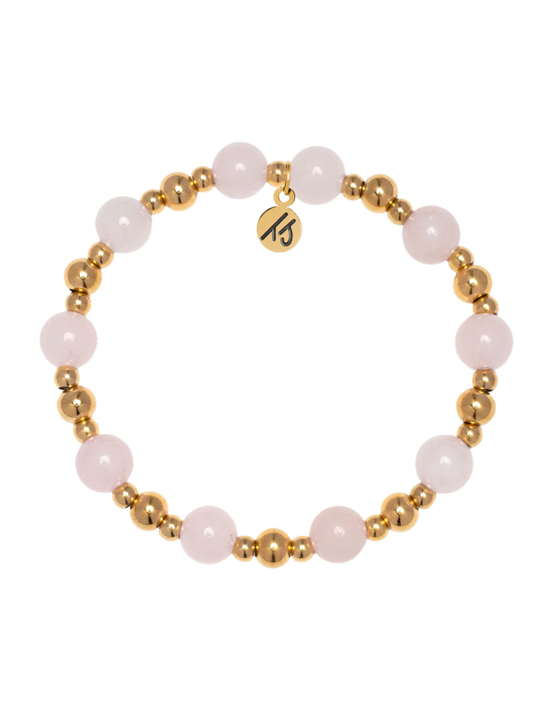 TJAZELLE Day By Day Bracelet in Rose Quartz & Gold