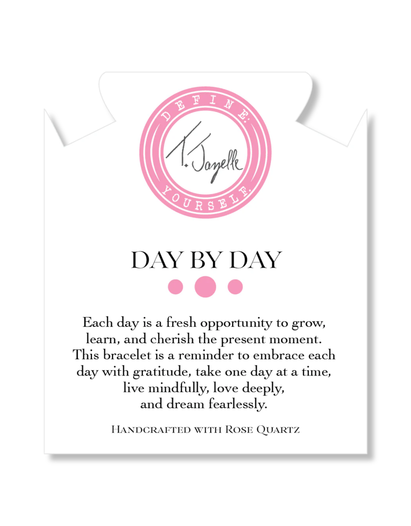 TJAZELLE Day By Day Bracelet in Rose Quartz & Gold
