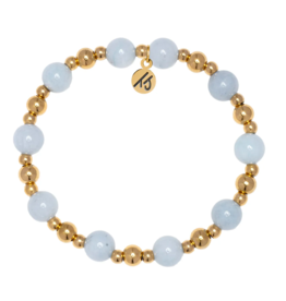TJAZELLE Day By Day Bracelet in Blue Aquamarine & Gold