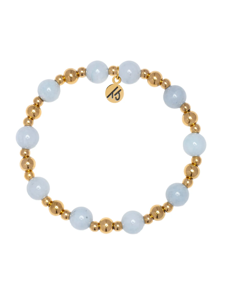 TJAZELLE Day By Day Bracelet in Blue Aquamarine & Gold