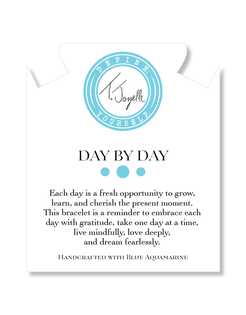 TJAZELLE Day By Day Bracelet in Blue Aquamarine & Gold