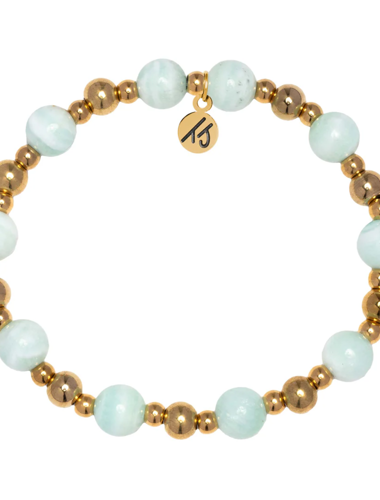 TJAZELLE Day By Day Bracelet in Hemimorphite & Gold
