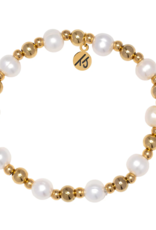 TJAZELLE Day By Day Bracelet in Pearl & Gold