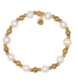 TJAZELLE Day By Day Bracelet in Pearl & Gold