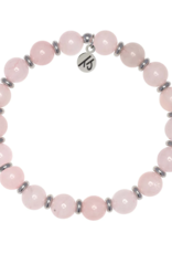TJAZELLE Empowered Elegance Bracelet in Rose Quartz & Silver