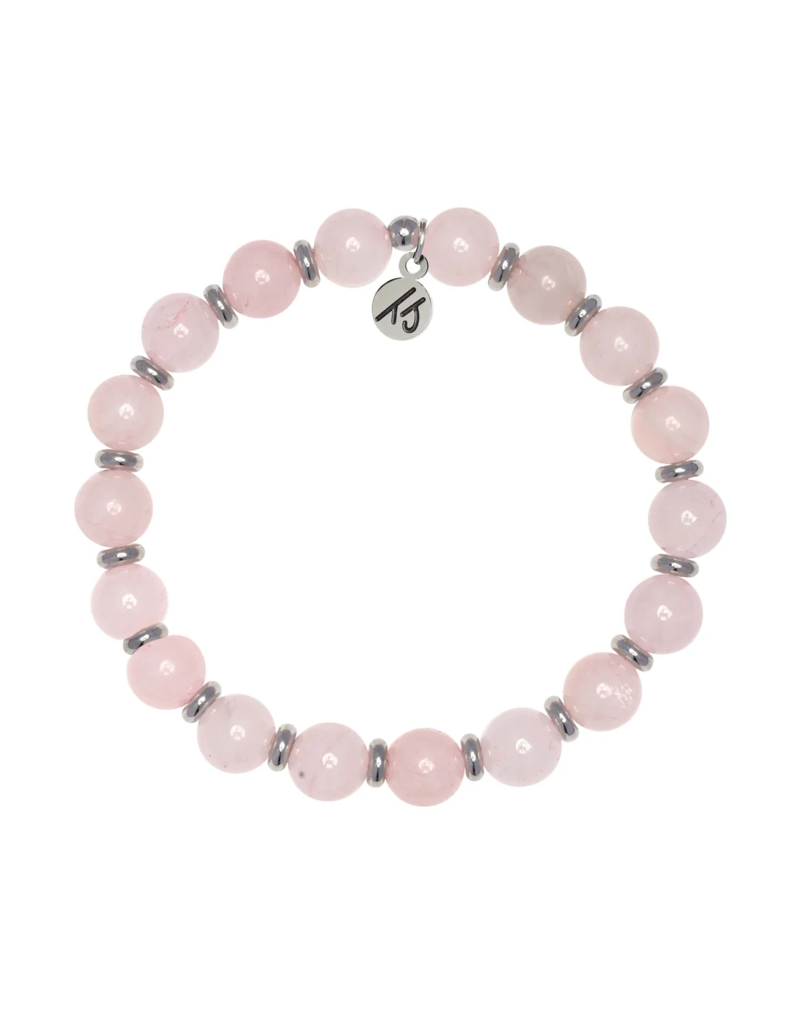 TJAZELLE Empowered Elegance Bracelet in Rose Quartz & Silver