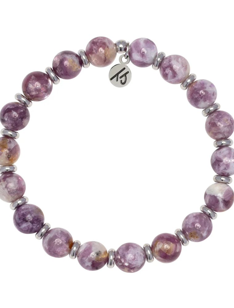 TJAZELLE Empowered Elegance Bracelet in Lepidolite & Silver