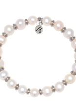 TJAZELLE Empowered Elegance Bracelet in Pearl & Silver