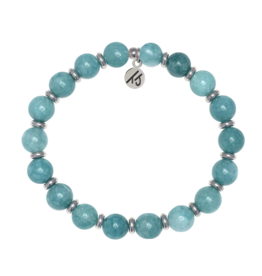 TJAZELLE Empowered Elegance Bracelet in Mountain Jade & Silver