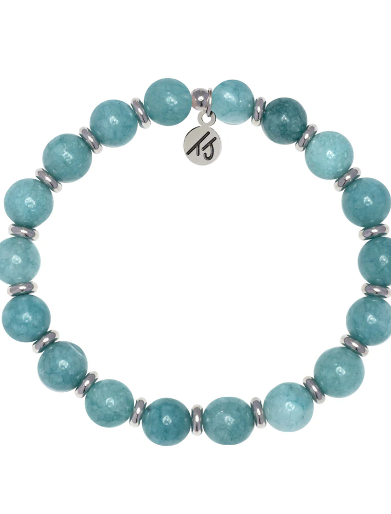 TJAZELLE Empowered Elegance Bracelet in Mountain Jade & Silver