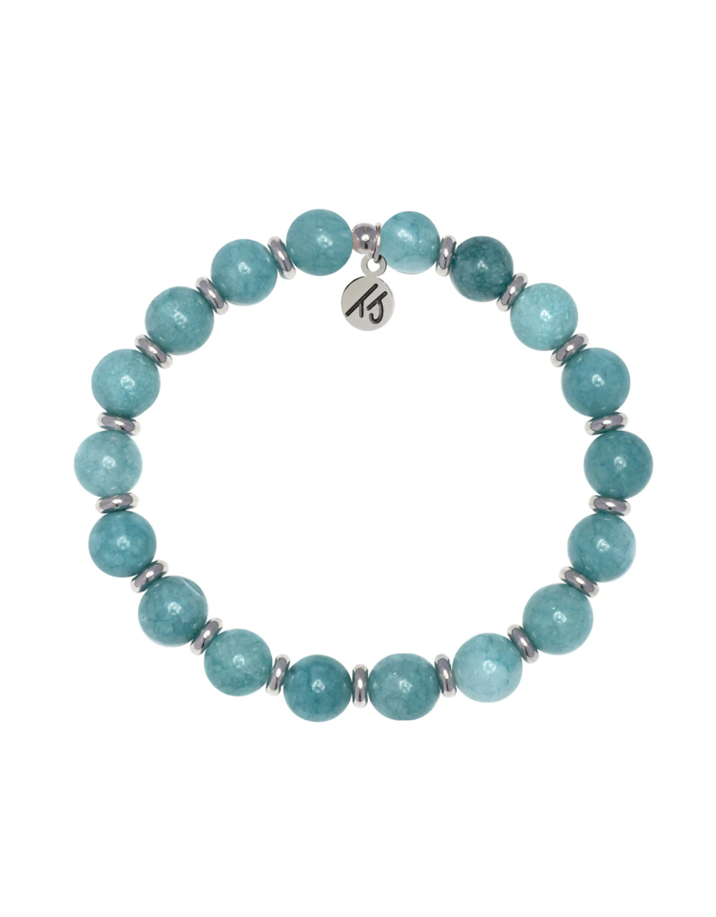TJAZELLE Empowered Elegance Bracelet in Mountain Jade & Silver