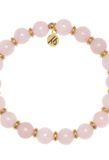 TJAZELLE Empowered Elegance Bracelet in Rose Quartz & Gold