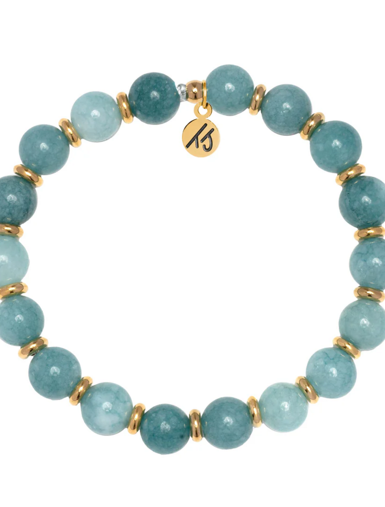 TJAZELLE Empowered Elegance Bracelet in Mountain Jade & Gold