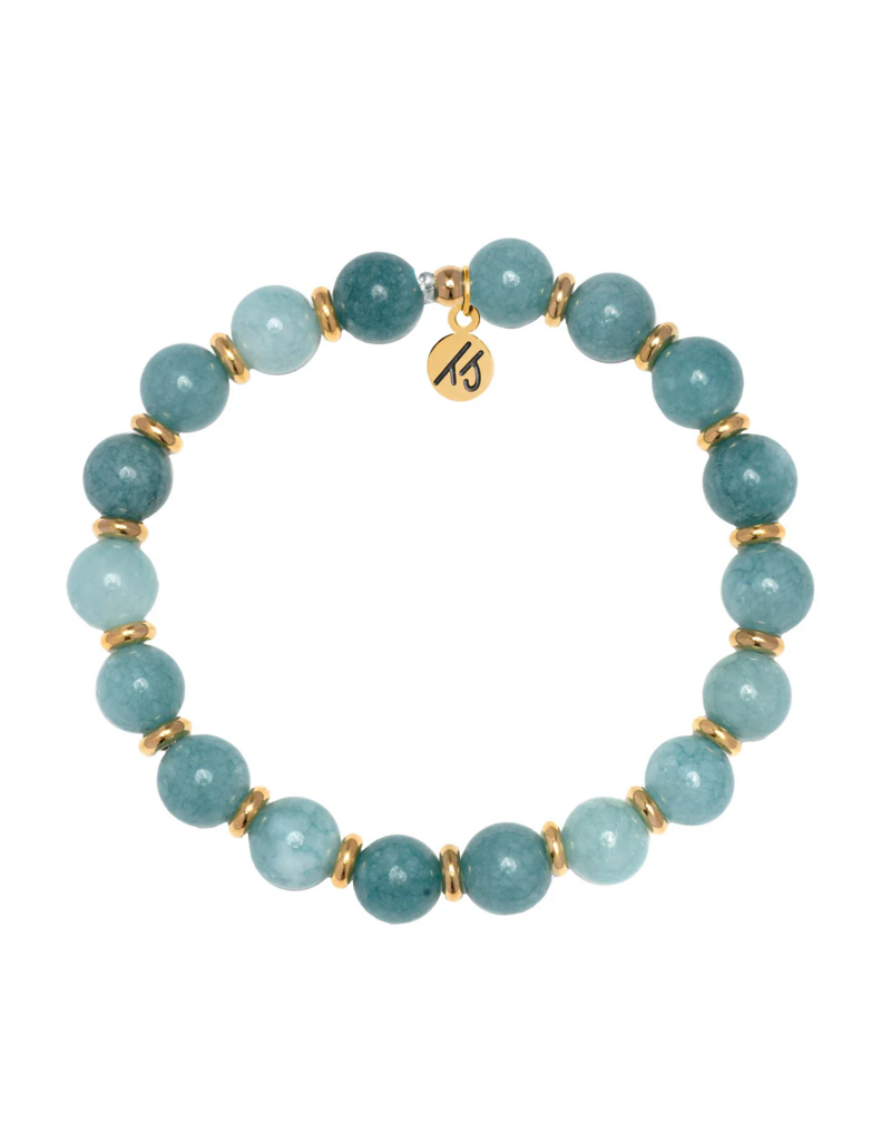 TJAZELLE Empowered Elegance Bracelet in Mountain Jade & Gold