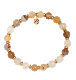 TJAZELLE Empowered Elegance Bracelet in Sunset Quartz & Gold