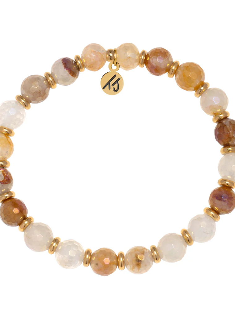 TJAZELLE Empowered Elegance Bracelet in Sunset Quartz & Gold