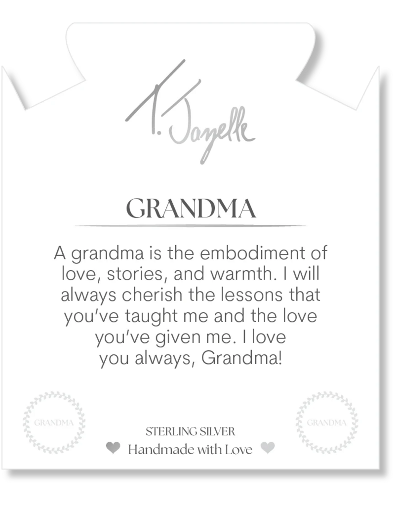 TJAZELLE Grandma Endless Love Bracelet in White Chalcedony & Silver