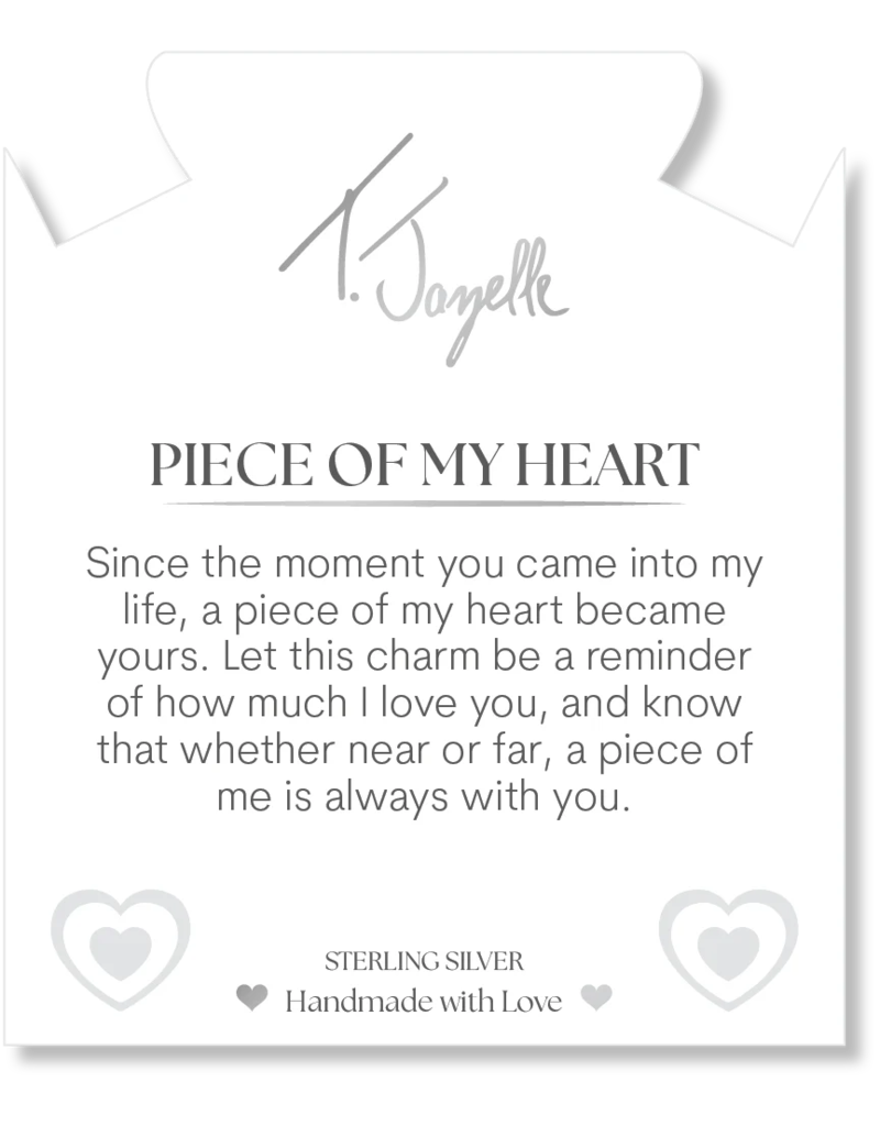 TJAZELLE Piece of My Heart Bracelet in White Chalcedony & Silver