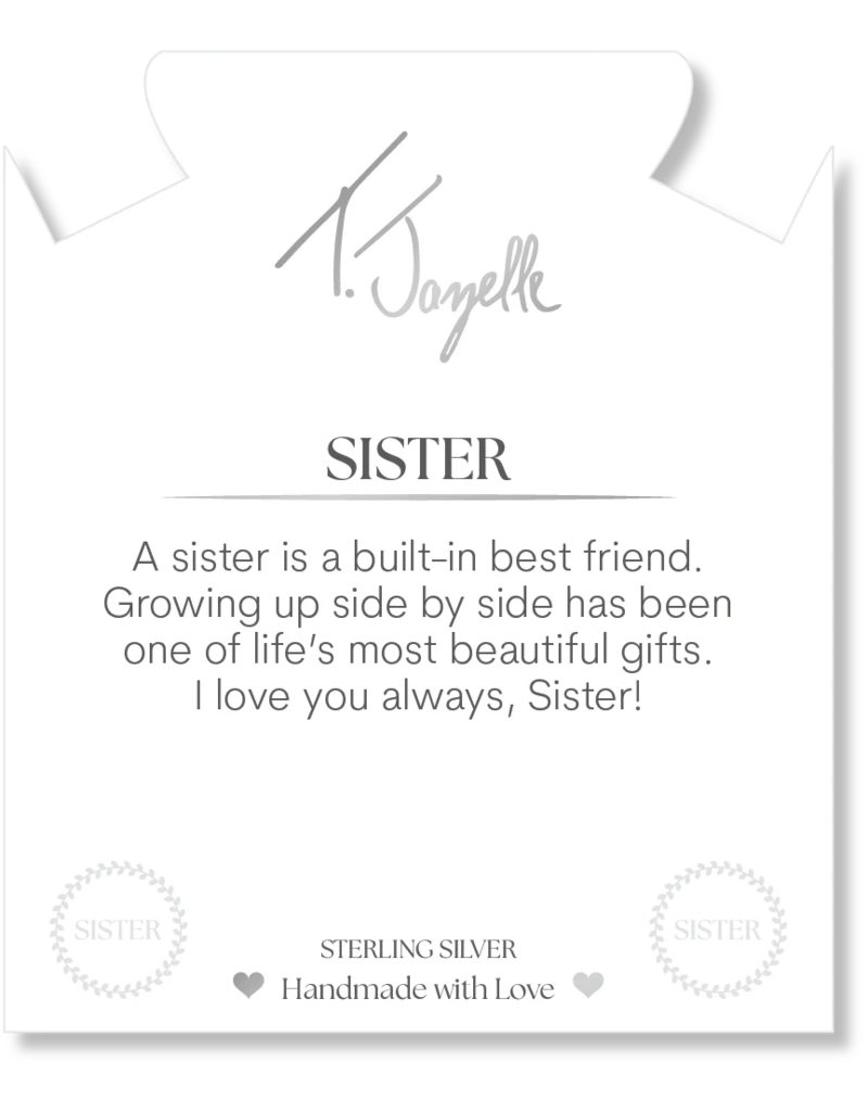 TJAZELLE Sister Endless Love Bracelet in White Chalcedony & Silver