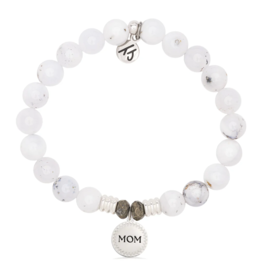 TJAZELLE Mom Endless Love Bracelet in White Chalcedony & Silver