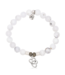 Linked Hearts Bracelet in White Chalcedony & Silver