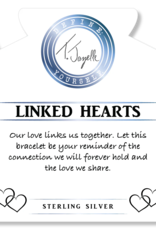 TJAZELLE Linked Hearts Bracelet in White Chalcedony & Silver