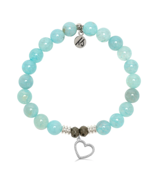 TJAZELLE Beautiful Soul Bracelet in Aqua Fire Agate & Silver