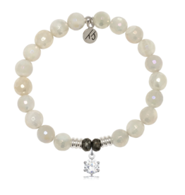 TJAZELLE Shine Like A Diamond Bracelet in Moonstone & Silver