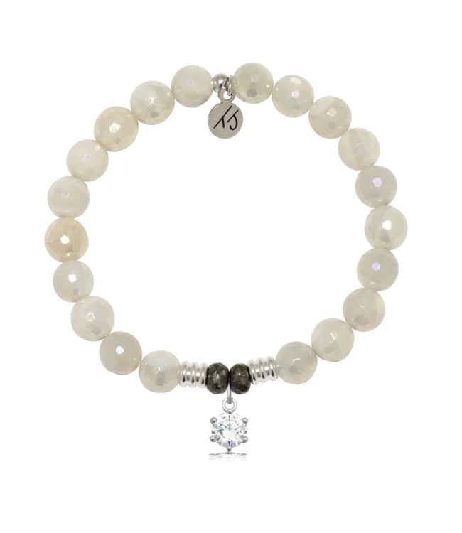 Shine Like A Diamond Bracelet in Moonstone & Silver