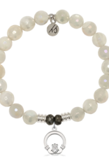 TJAZELLE Claddagh Bracelet in Moonstone & Silver