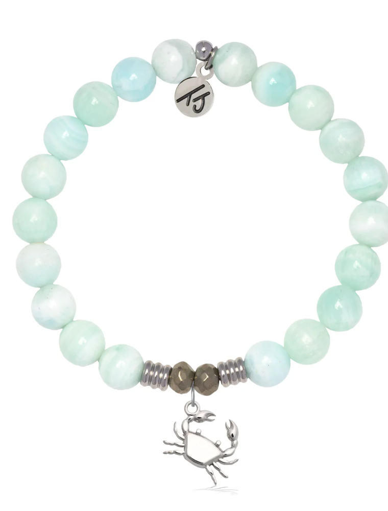 TJAZELLE Crab Bracelet in Hemimorphite & Silver
