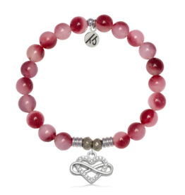 TJAZELLE Endless Love Bracelet in Cherry Jade & Silver