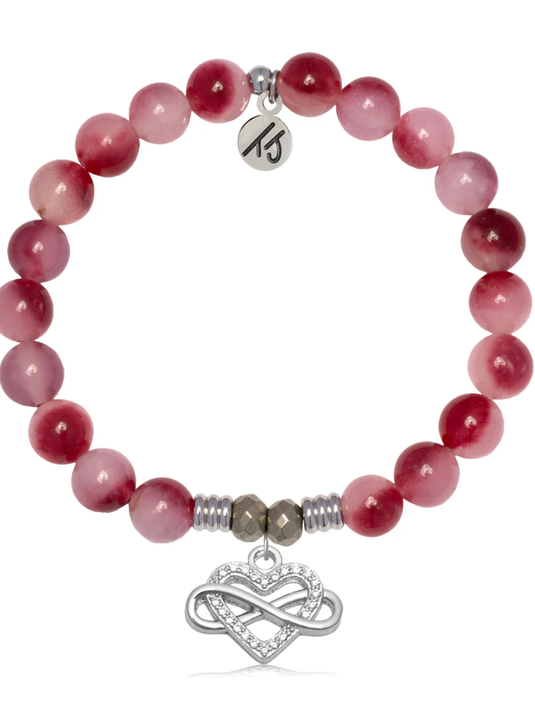 TJAZELLE Endless Love Bracelet in Cherry Jade & Silver