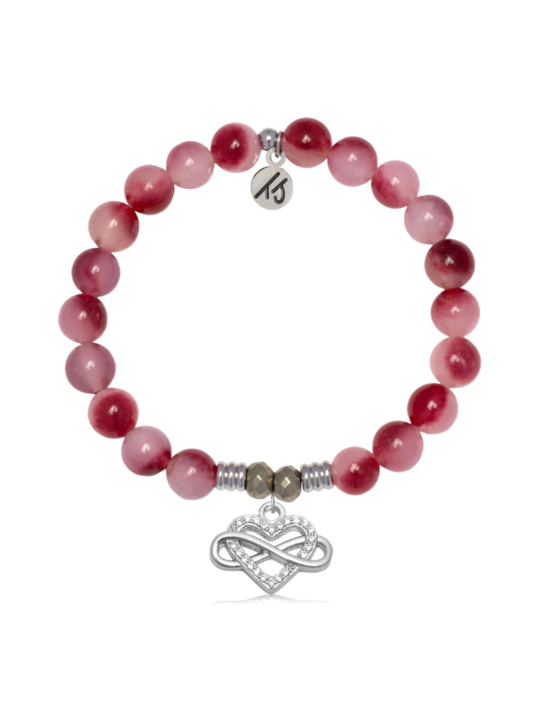 TJAZELLE Endless Love Bracelet in Cherry Jade & Silver