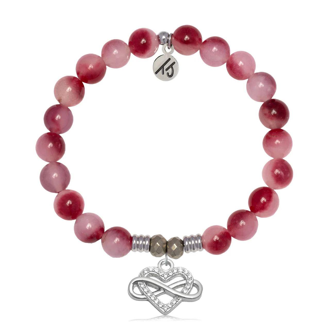 T. Jazelle Endless Love Bracelet in Cherry Jade & Silver - Her