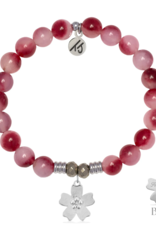 TJAZELLE Forget Me Not Bracelet in Cherry Jade & Silver