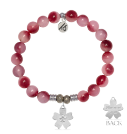TJAZELLE Forget Me Not Bracelet in Cherry Jade & Silver