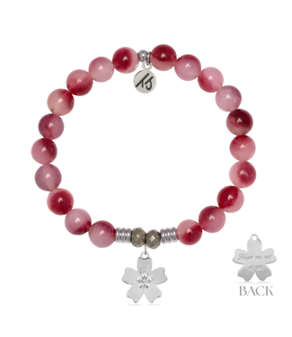 TJAZELLE Forget Me Not Bracelet in Cherry Jade & Silver