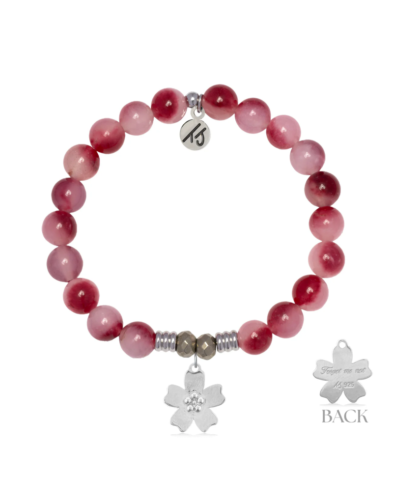 TJAZELLE Forget Me Not Bracelet in Cherry Jade & Silver