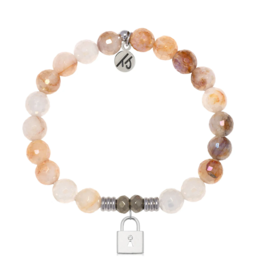 TJAZELLE Unbreakable Friendship Bracelet in Sunset Quartz & Silver