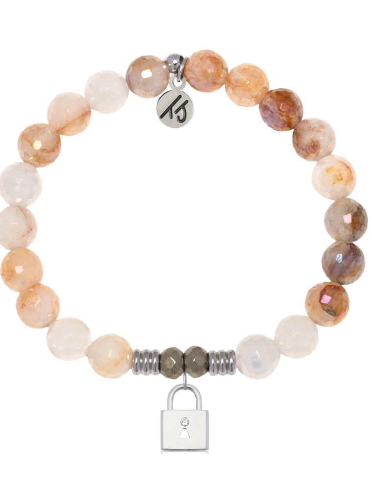 TJAZELLE Unbreakable Friendship Bracelet in Sunset Quartz & Silver