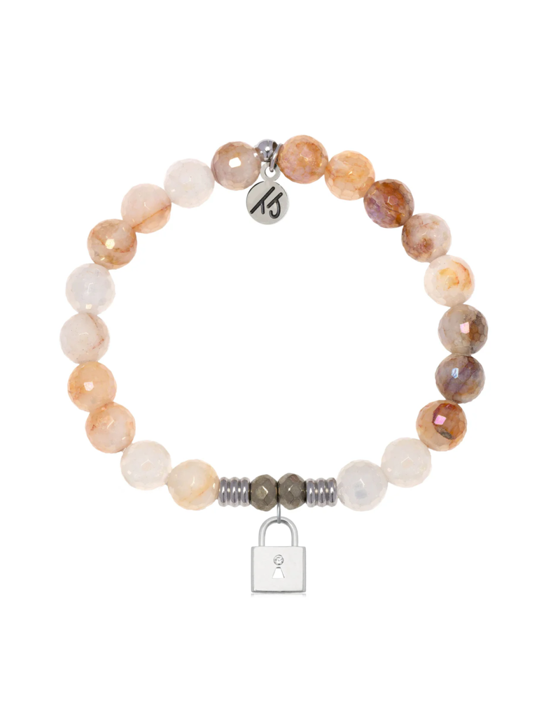 TJAZELLE Unbreakable Friendship Bracelet in Sunset Quartz & Silver