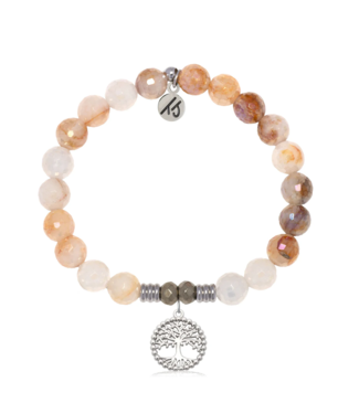 TJAZELLE Family Tree Bracelet in Sunset Quartz & Silver