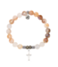 Cross CZ Bracelet in Sunset Quartz & Silver
