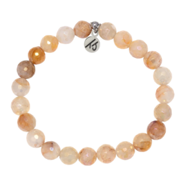 TJAZELLE Manifest Stacker Bracelet in Sunset Quartz & Silver