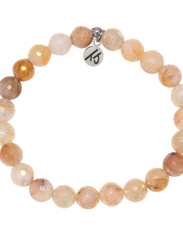 TJAZELLE Manifest Stacker Bracelet in Sunset Quartz & Silver