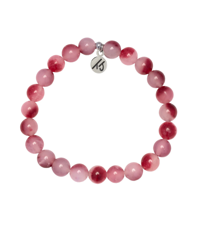 Passion Stacker Bracelet in Cherry Jade & Silver