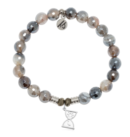 TJAZELLE Trust In Time Bracelet in Storm Agate & Silver